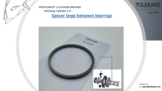 spacer large between bearings, stitching cylinder doubleround